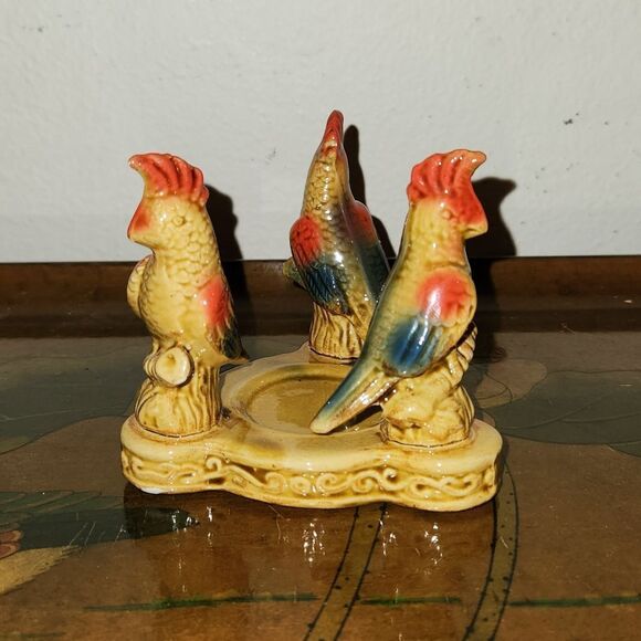 Parrot Tea Light Candle Holder Ceramic - Picture 1 of 7